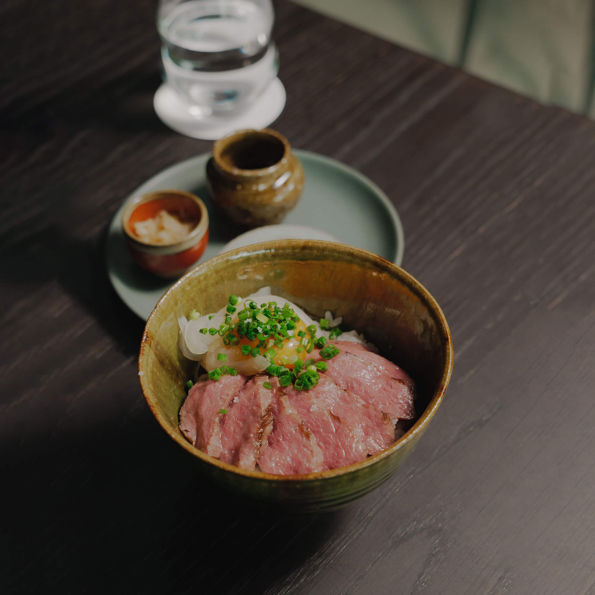 Wagyu Beef Bowl/Beef/White Rice/Eggyolk/Homemade Pickles/Grilled Barbeque Sauce/Sansho Pepper